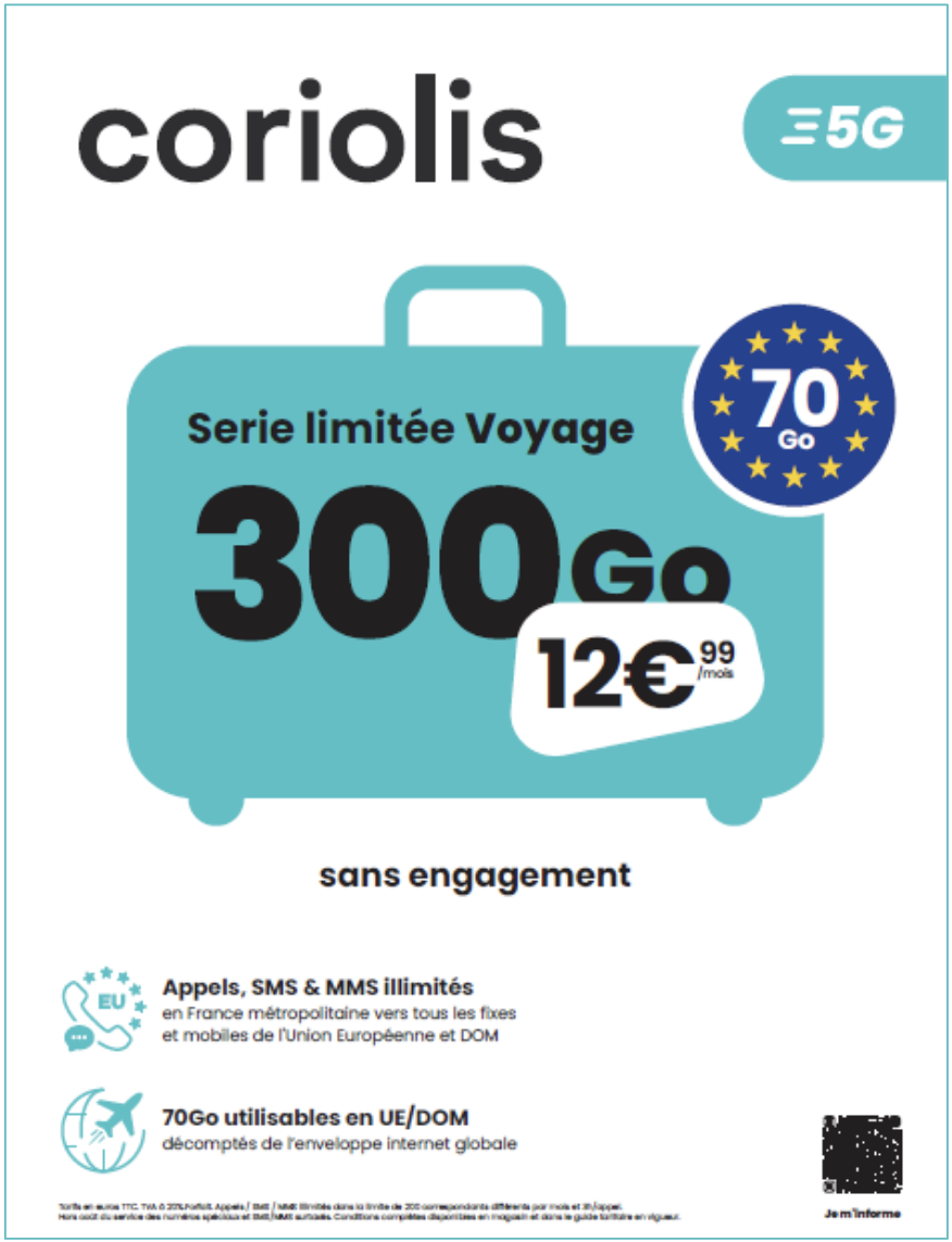 Forfait Coriolis 12.99€/mois